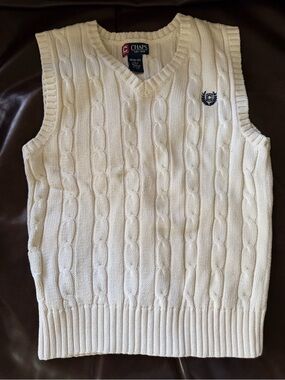 Chaps Cream Cable Knit Sweater Vest